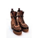 Brown Louis Vuitton Laureate Angle Boots