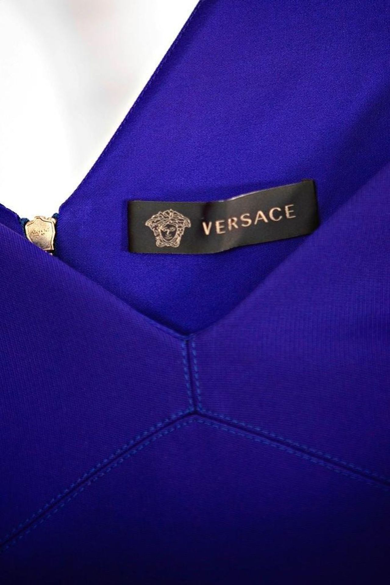 Blue Versace Midi Dress - Image 3 of 6