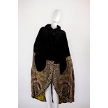 Vintage 1920s/1930's Velvet and Gold Embroidered Opera Coat