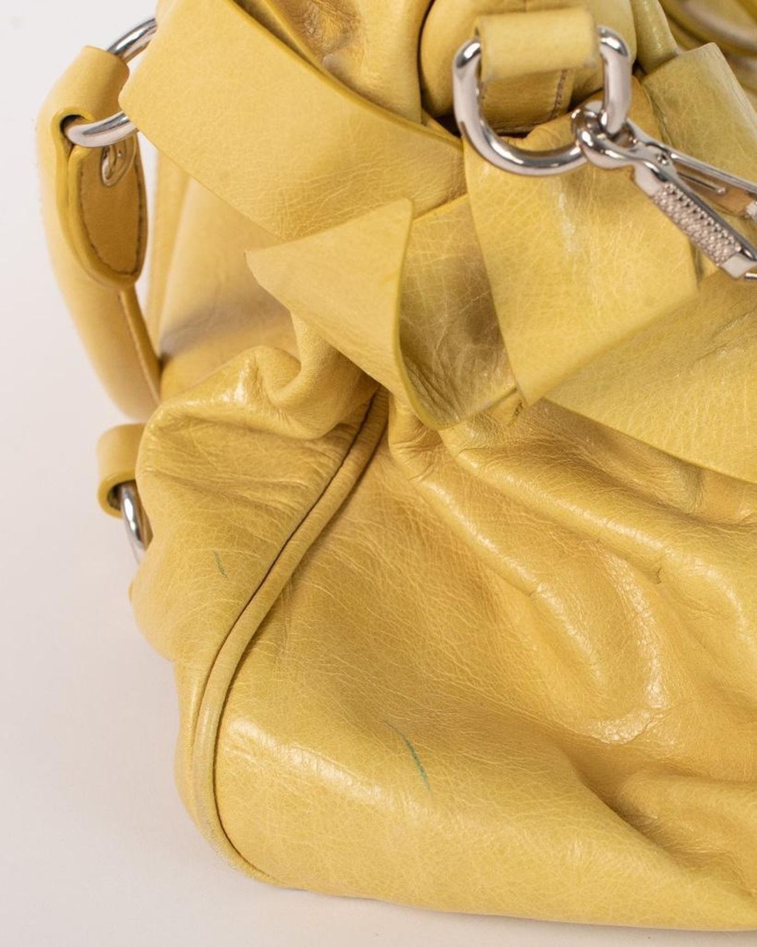 Miu Miu Vitello Lux Yellow Leather Handbag - Image 17 of 23