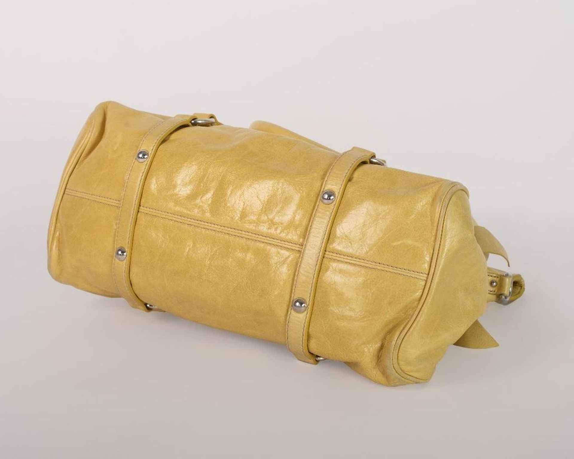 Miu Miu Vitello Lux Yellow Leather Handbag - Image 9 of 23