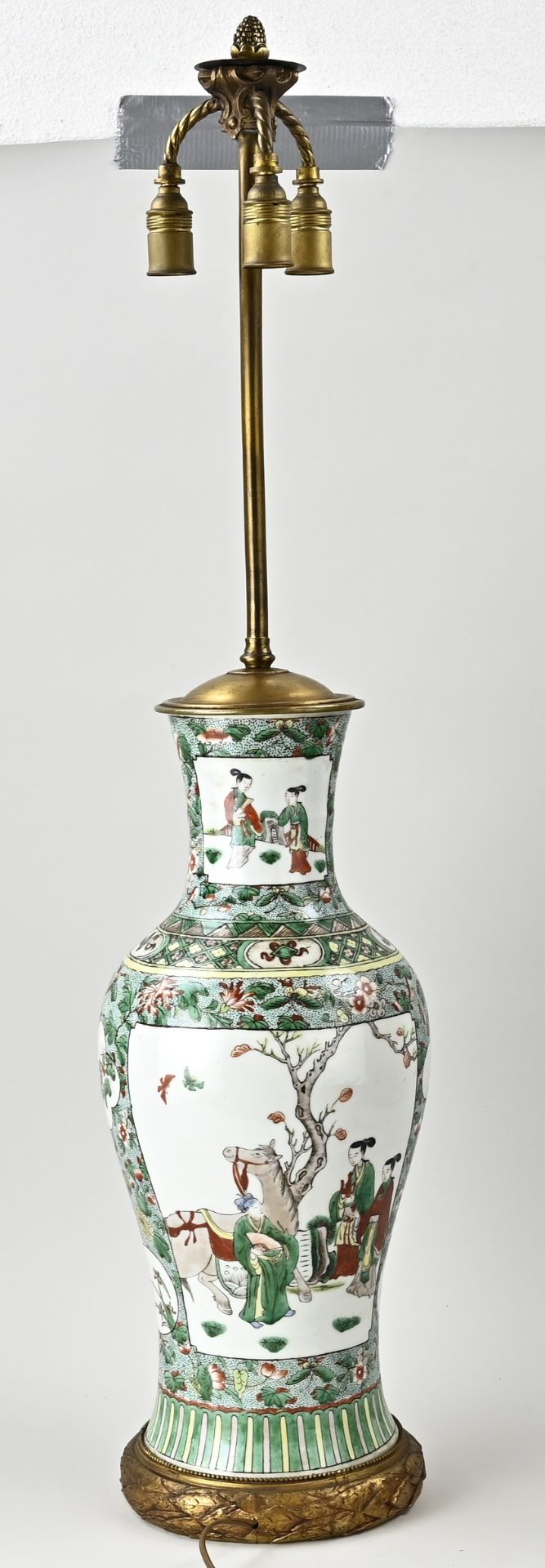 Large 19th century Chinese lamp, H 86 cm. - Bild 2 aus 2