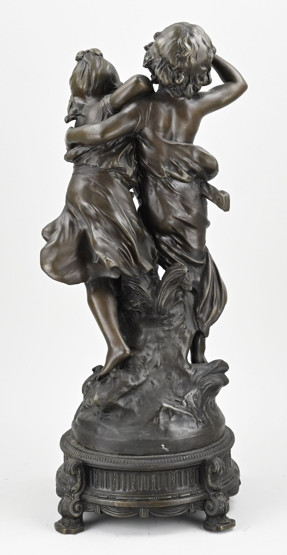 Bronze figure, Boy and girl - Image 2 of 2