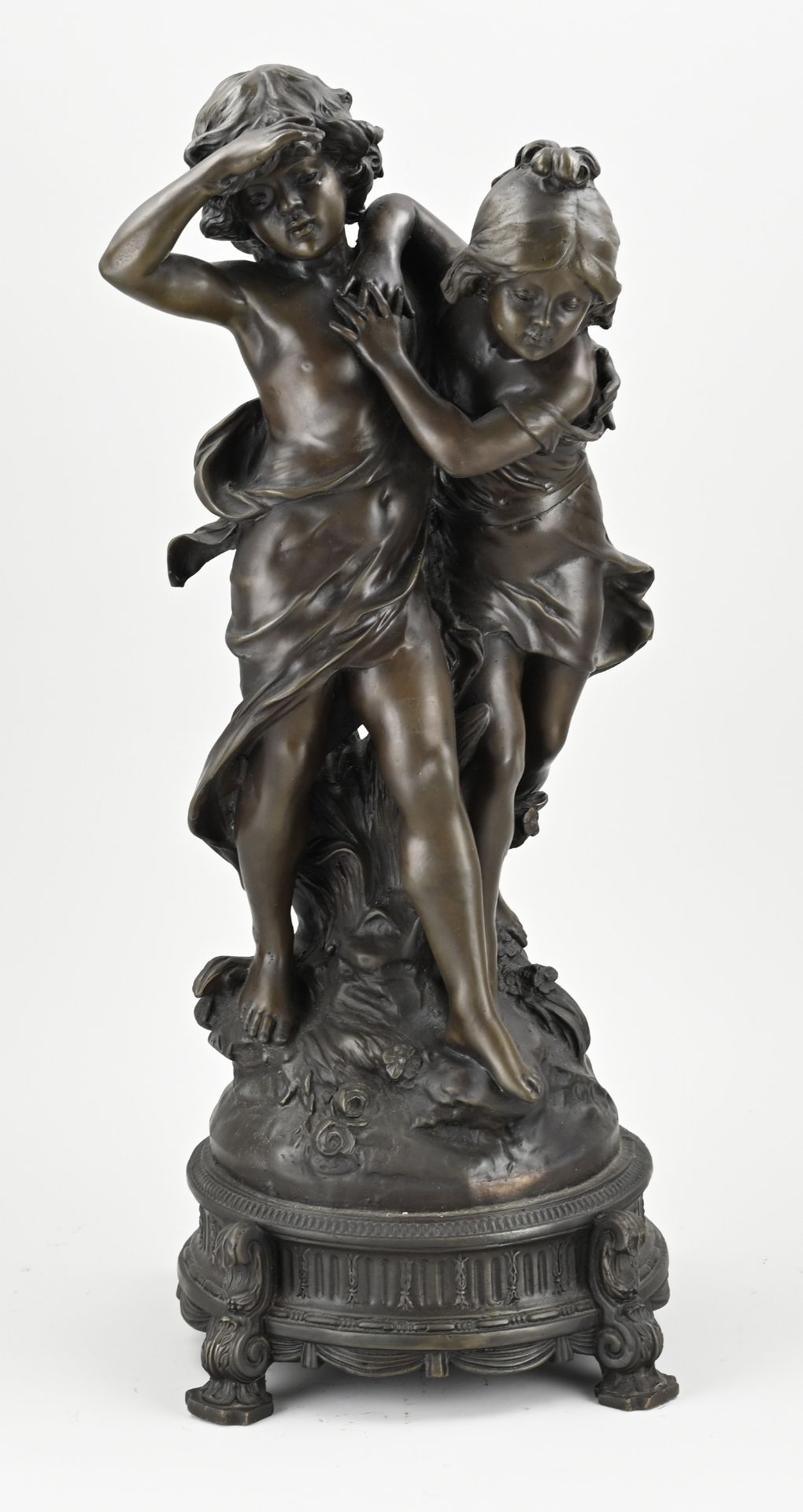 Bronze figure, Boy and girl