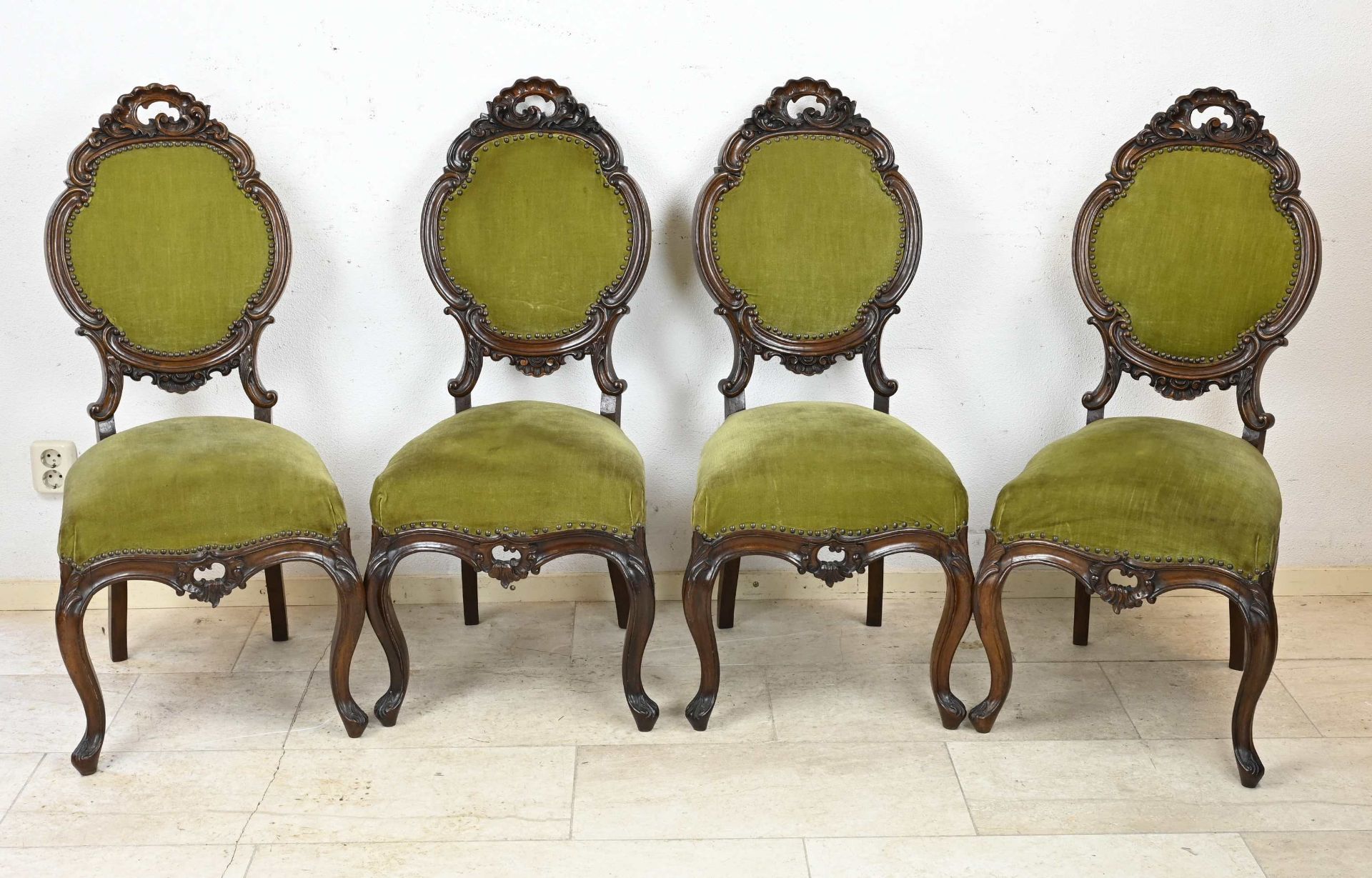 Four English mahogany chairs