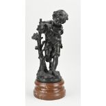 Bronze sculpture, Boy at tree stump