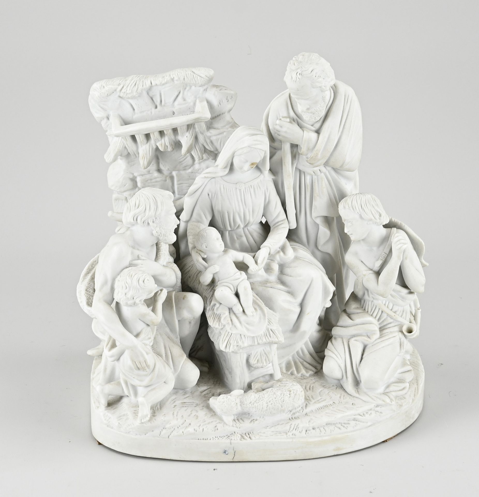 Antique biscuit group of figures, 1900