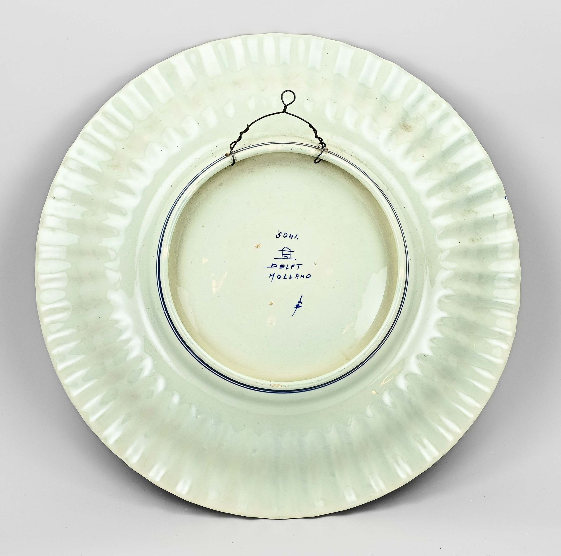 Antique Delft dish Ø 48 cm. - Image 2 of 2