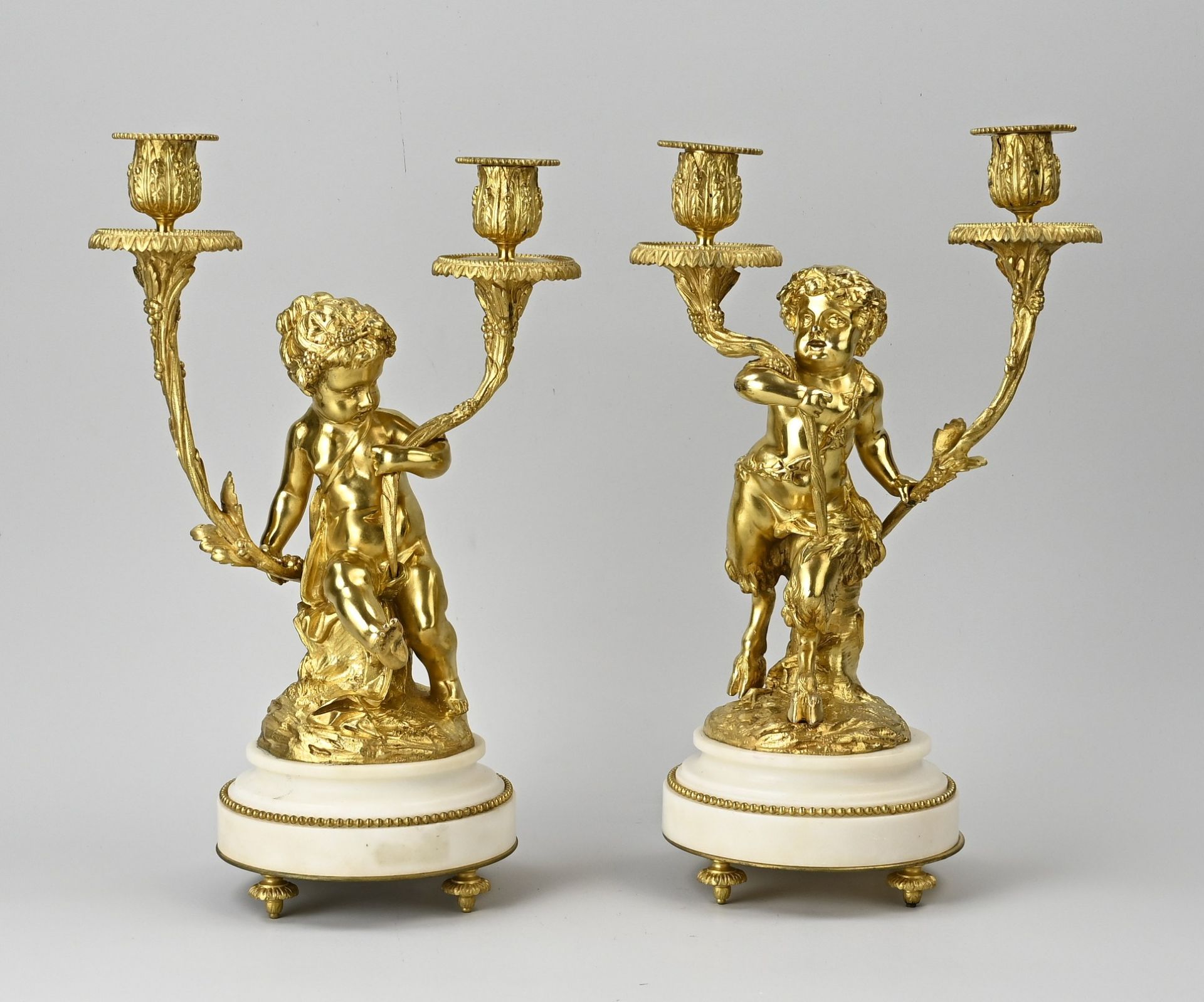 Two French candlesticks, 1860