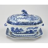 18th century Chinese lidded tureen + saucer