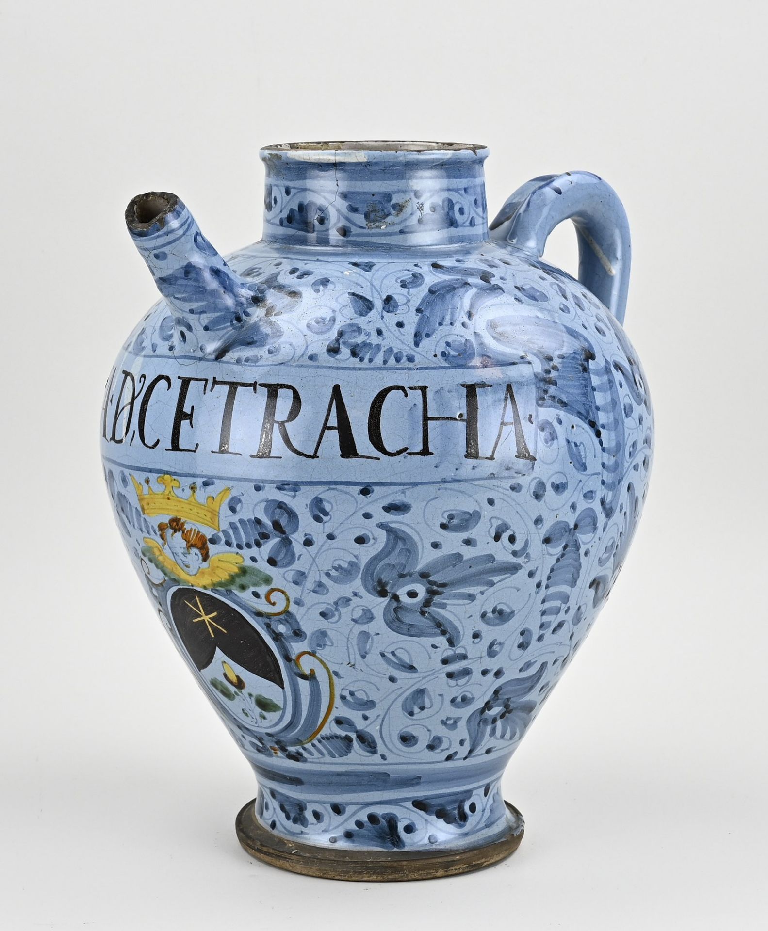 Rare Italian apothecary jug, H 32 cm.