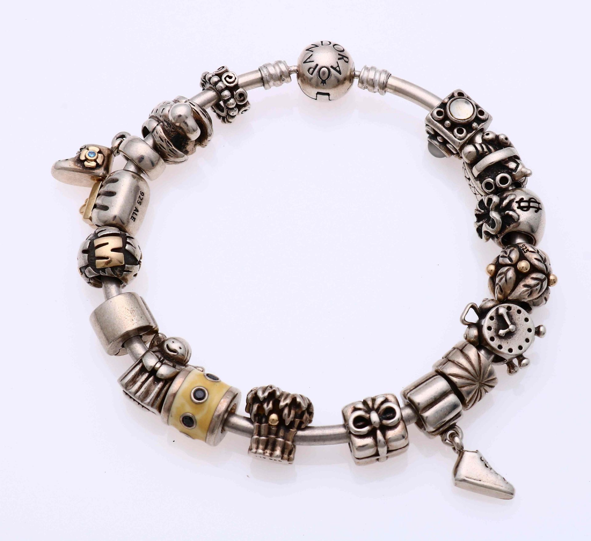 Pandora bracelet with charms