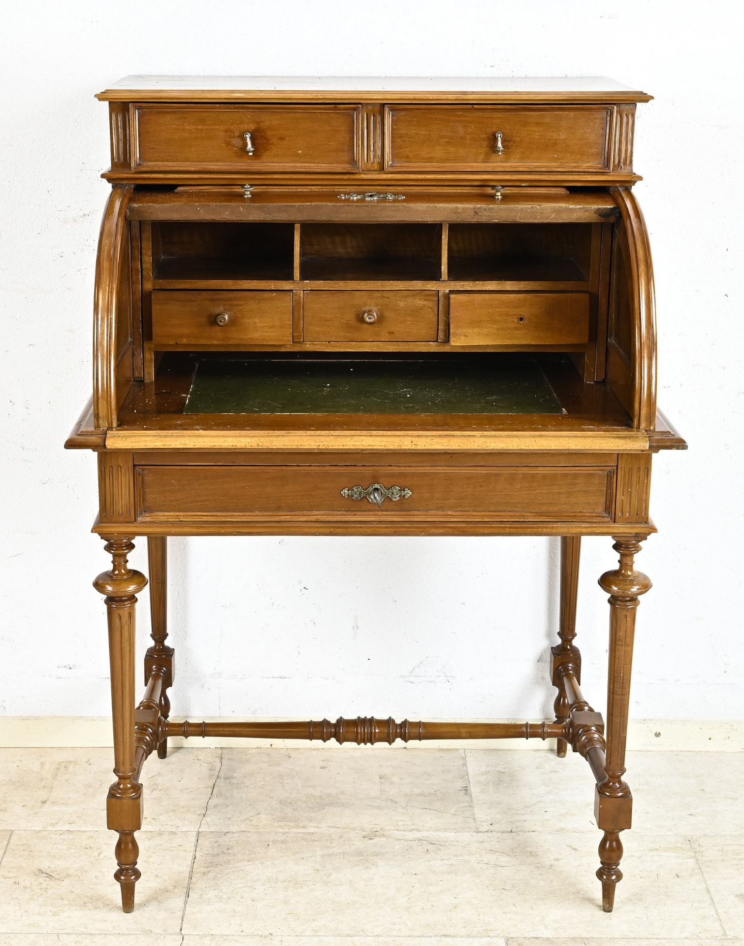 Walnut ladies rolling desk, 1880