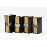 4x Antique bible with silverware