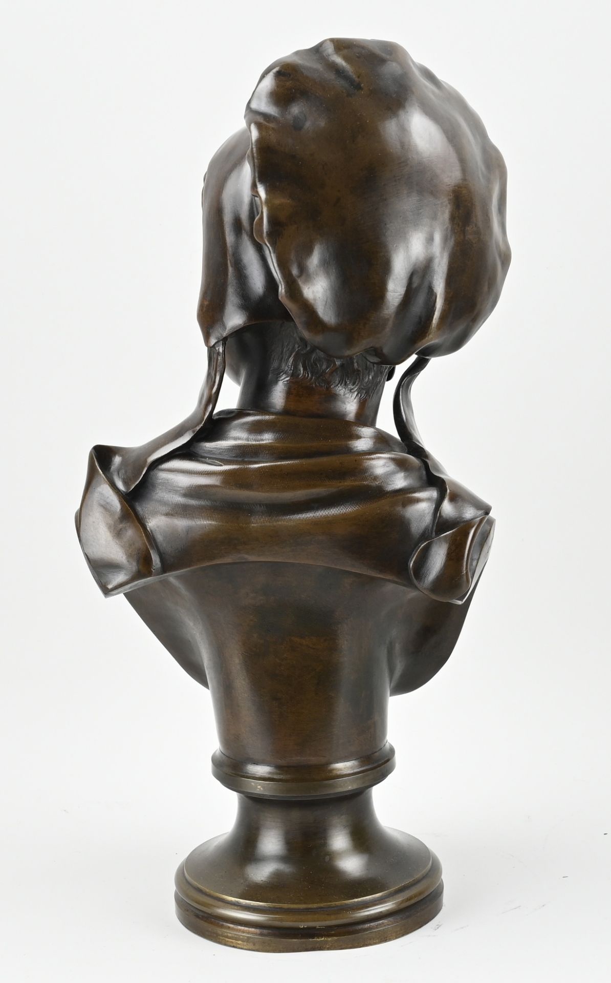 Antique bronze bust, H 54 cm. - Image 2 of 2