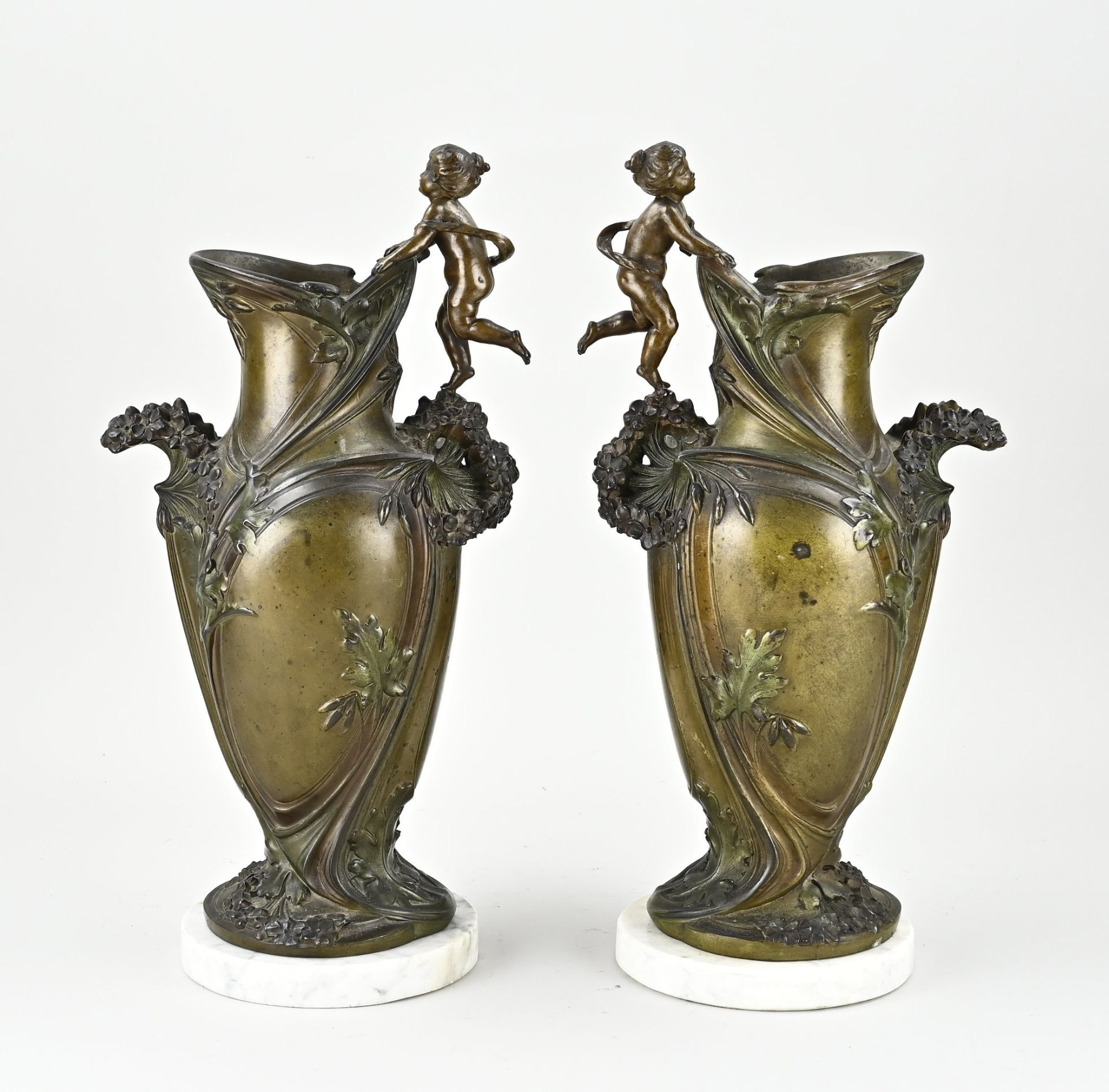 Two French vases, H 41 cm. - Image 2 of 2