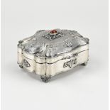 Silver box with agate