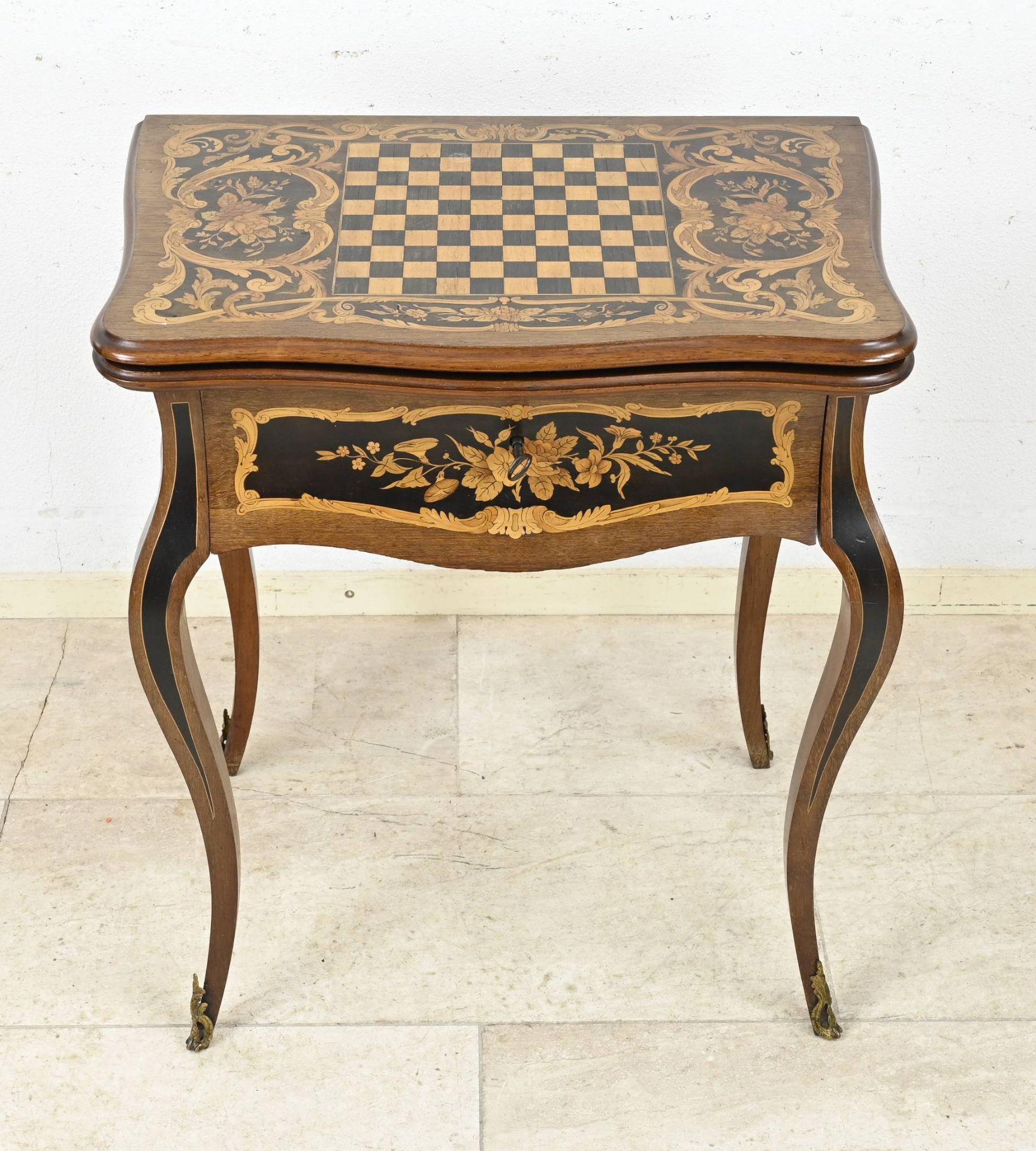 French game table with intarsia, 1880