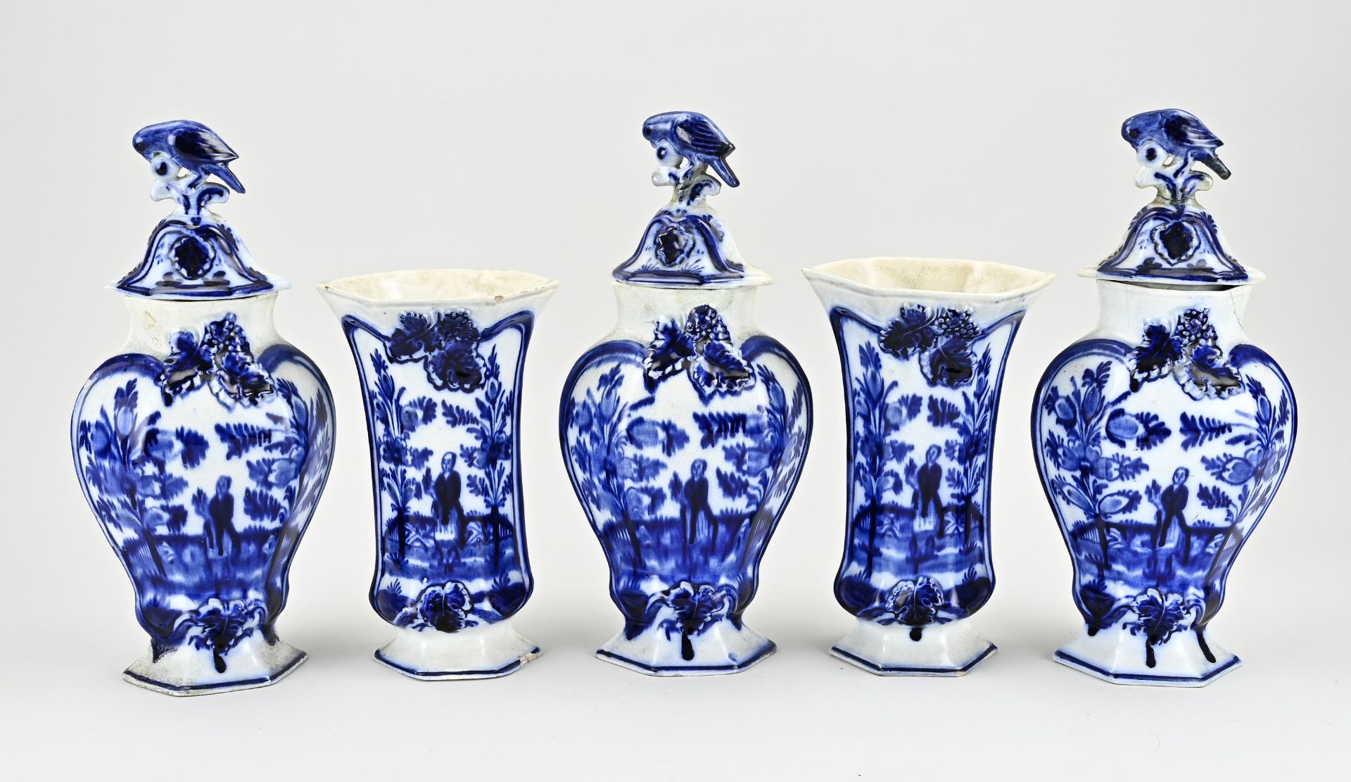 5-piece Delft cabinet set