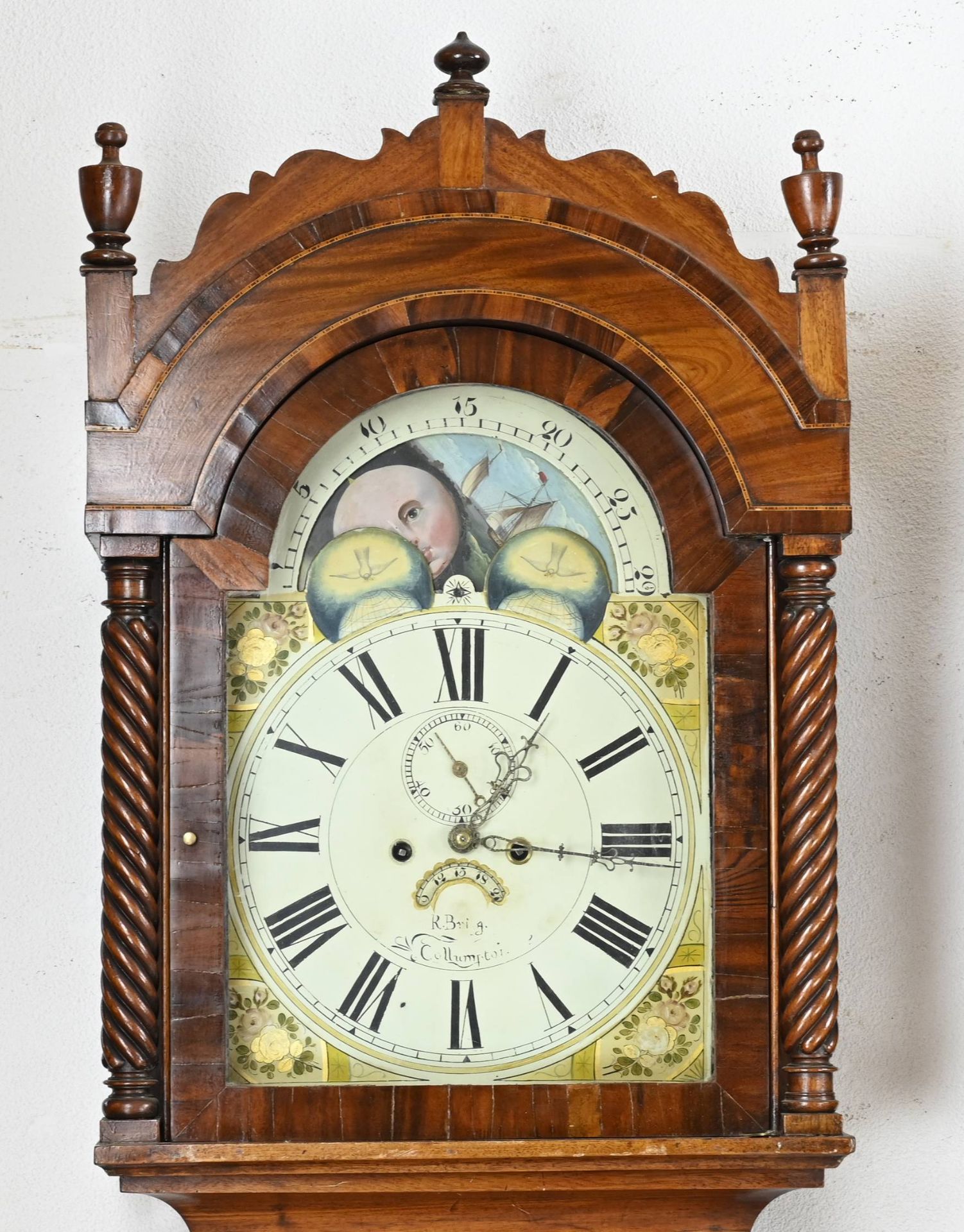 English grandfather clock, H 227 cm. - Bild 2 aus 2