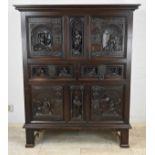 Oak 4-door cabinet