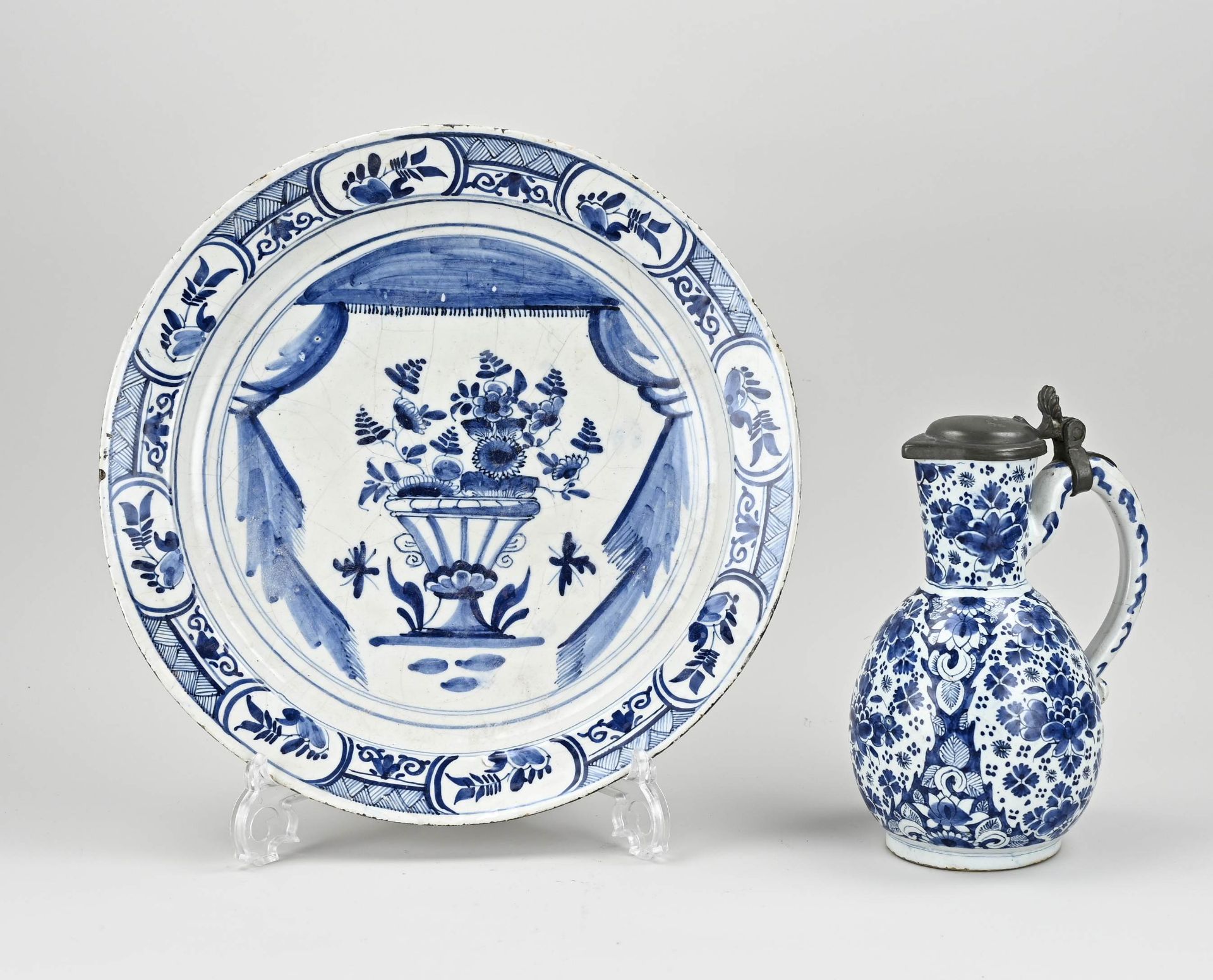 Two volumes of Delft fayence