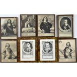 8x Antique engravings, Admiral