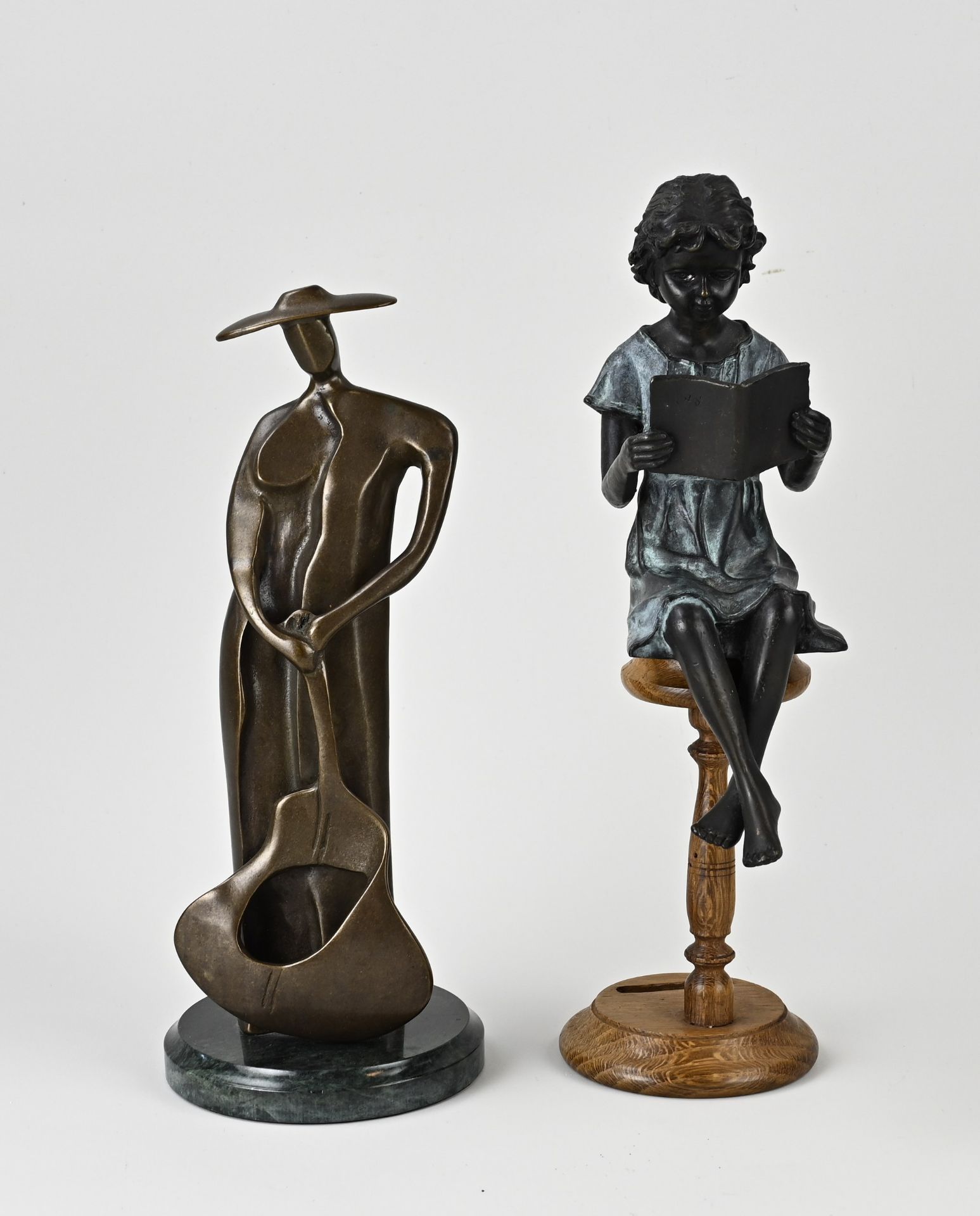 Two bronze figures