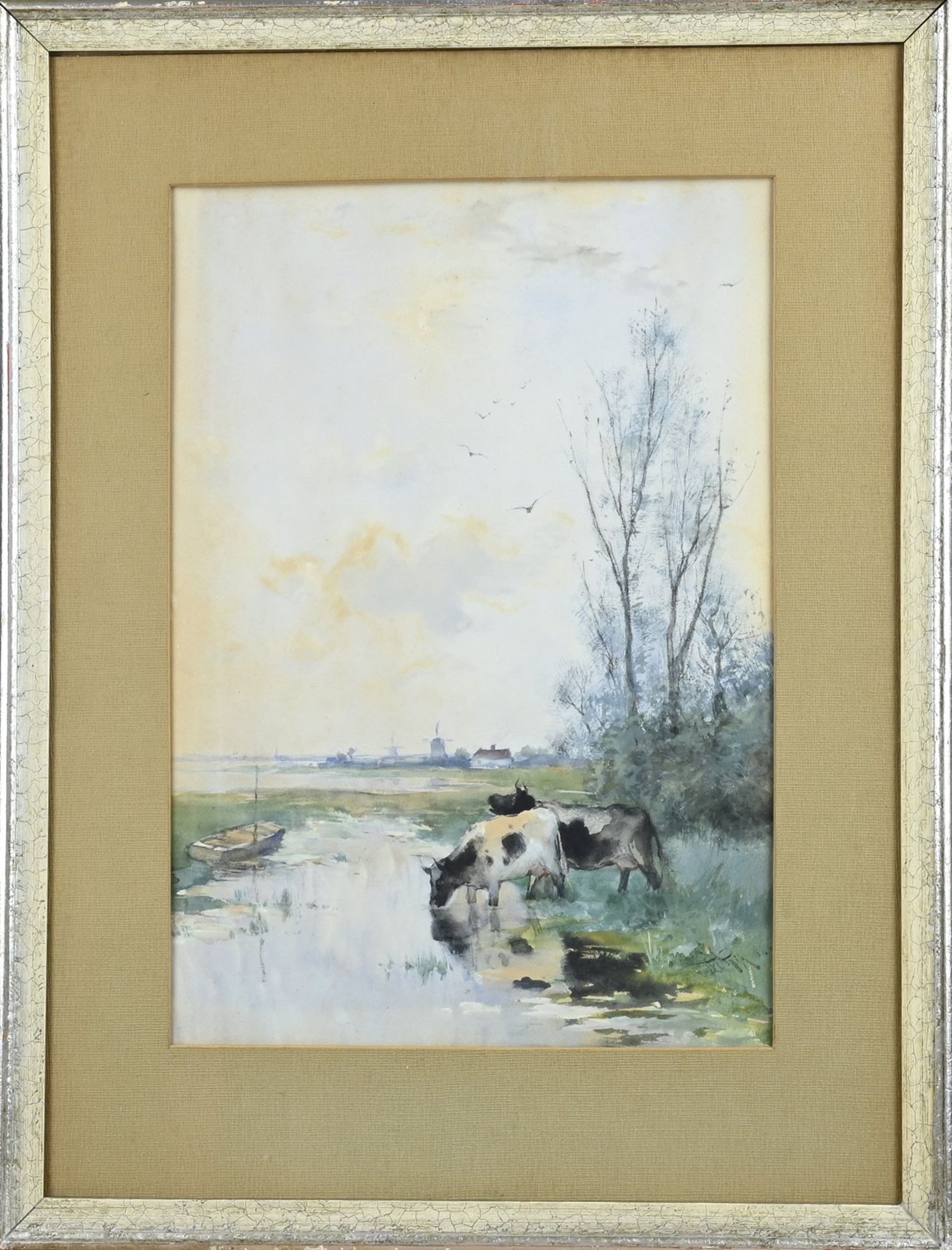 WC Rip, Landscape with cows at a watering place
