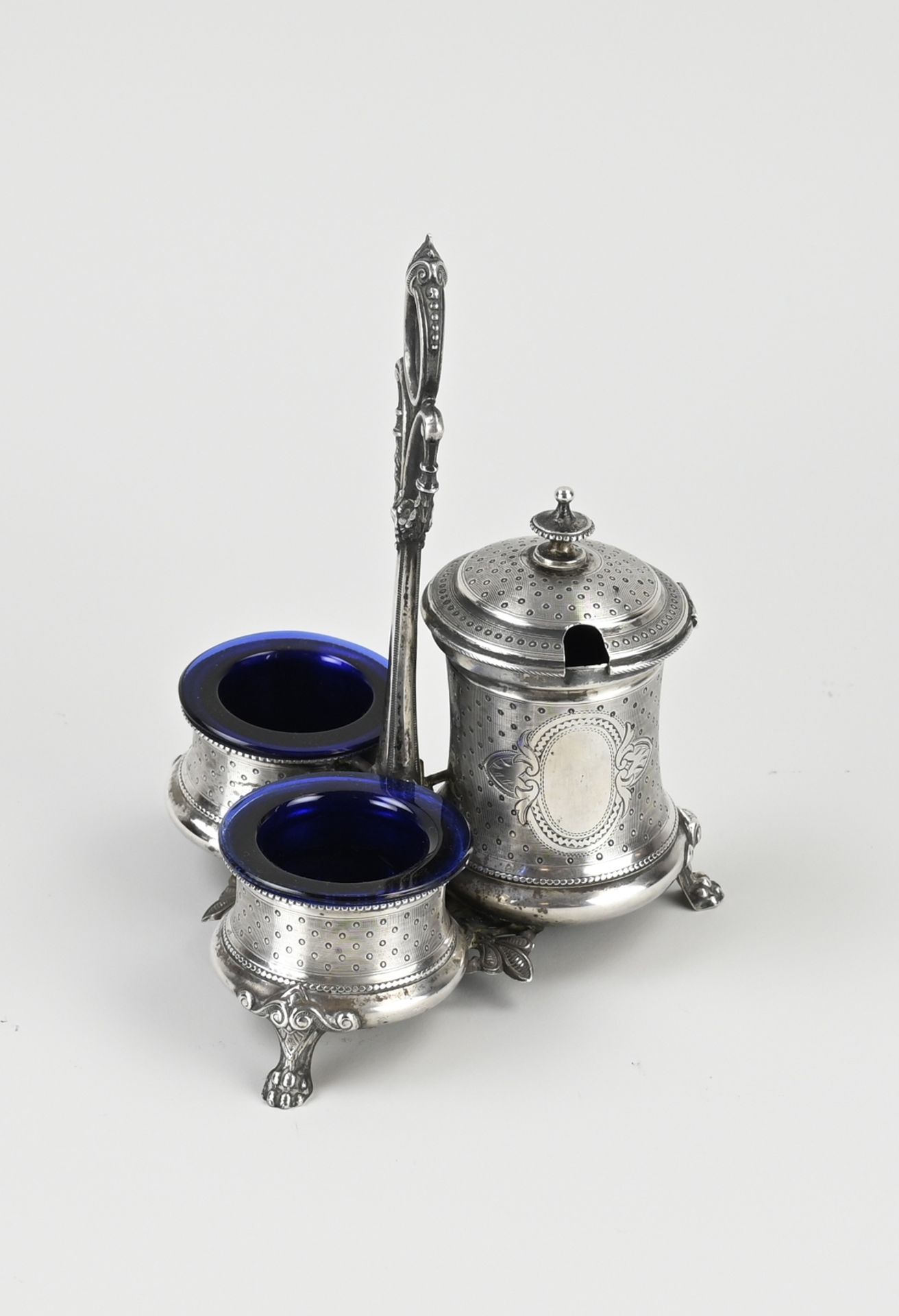 Silver spice set with blue glass - Bild 2 aus 2