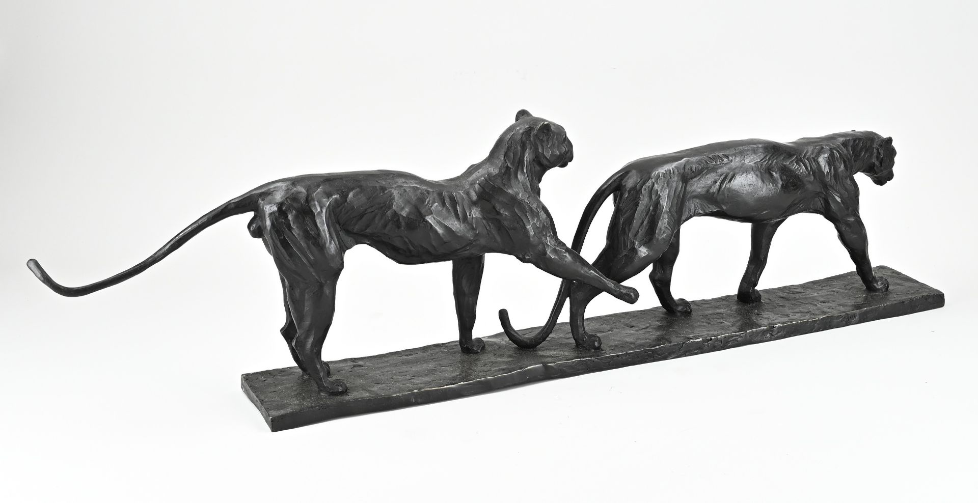 Bronze figure group (after Bugatti) - Image 2 of 2