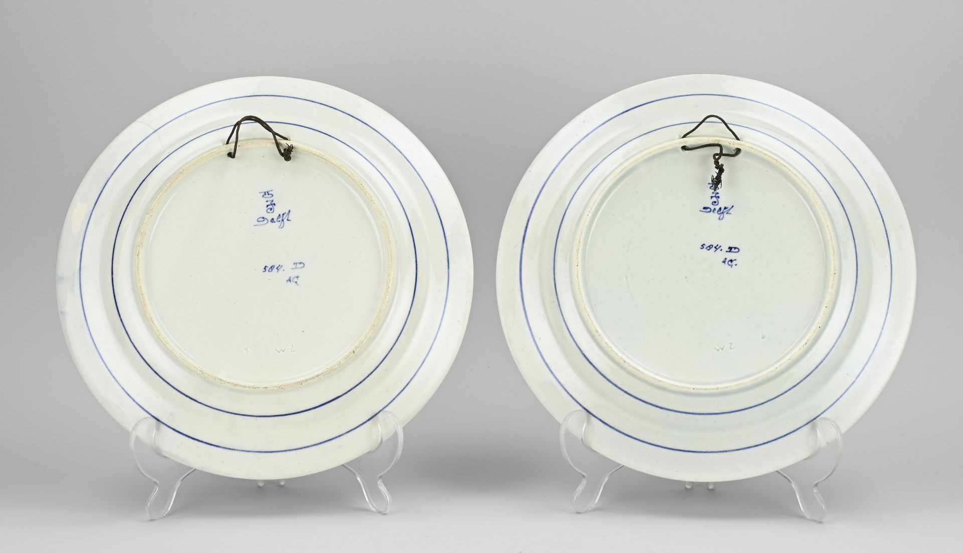 Two Porceleyne Fles wall plates Ø 25 cm. - Image 2 of 2