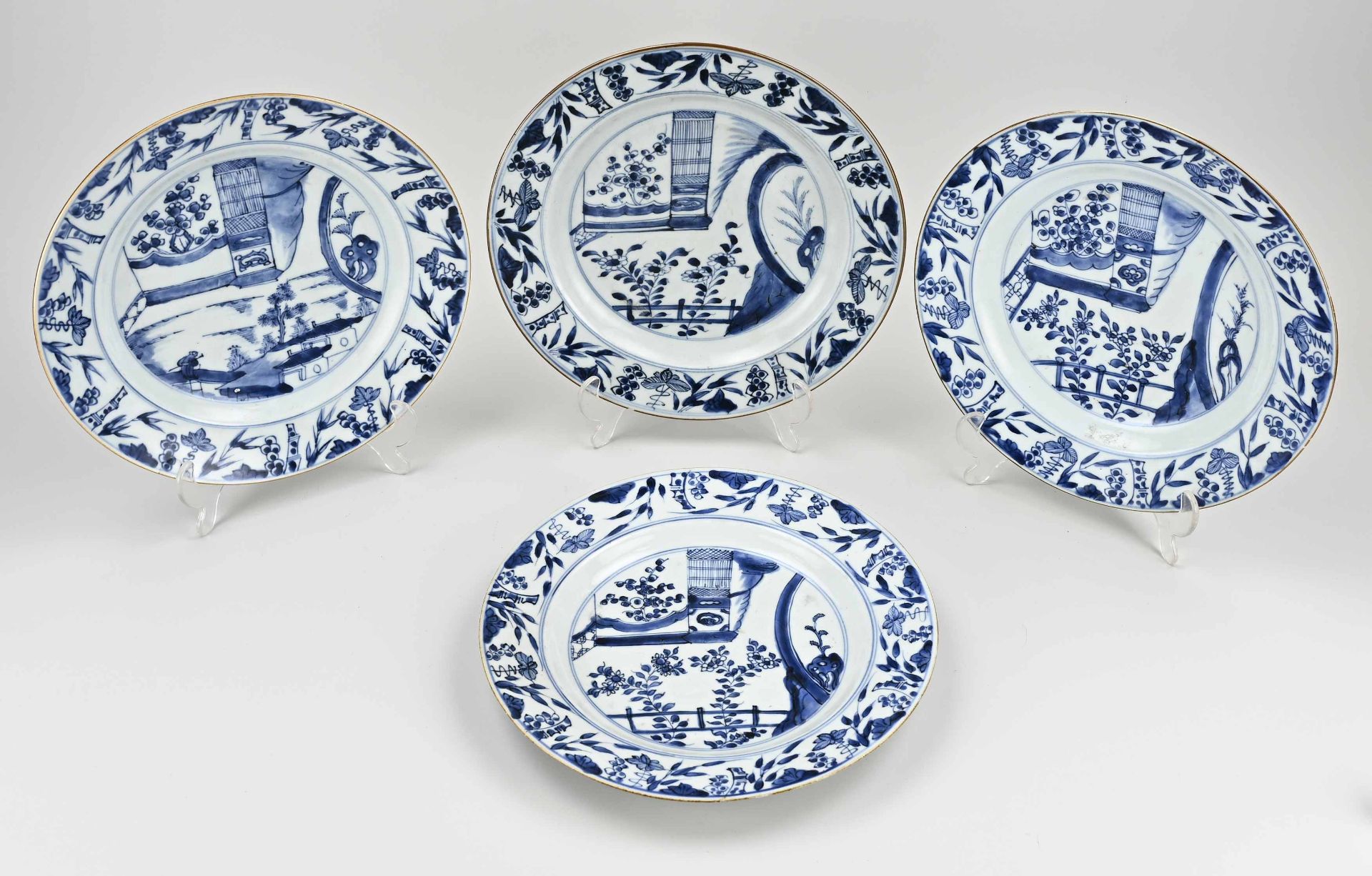 Four Chinese plates Ø 27.5 cm.