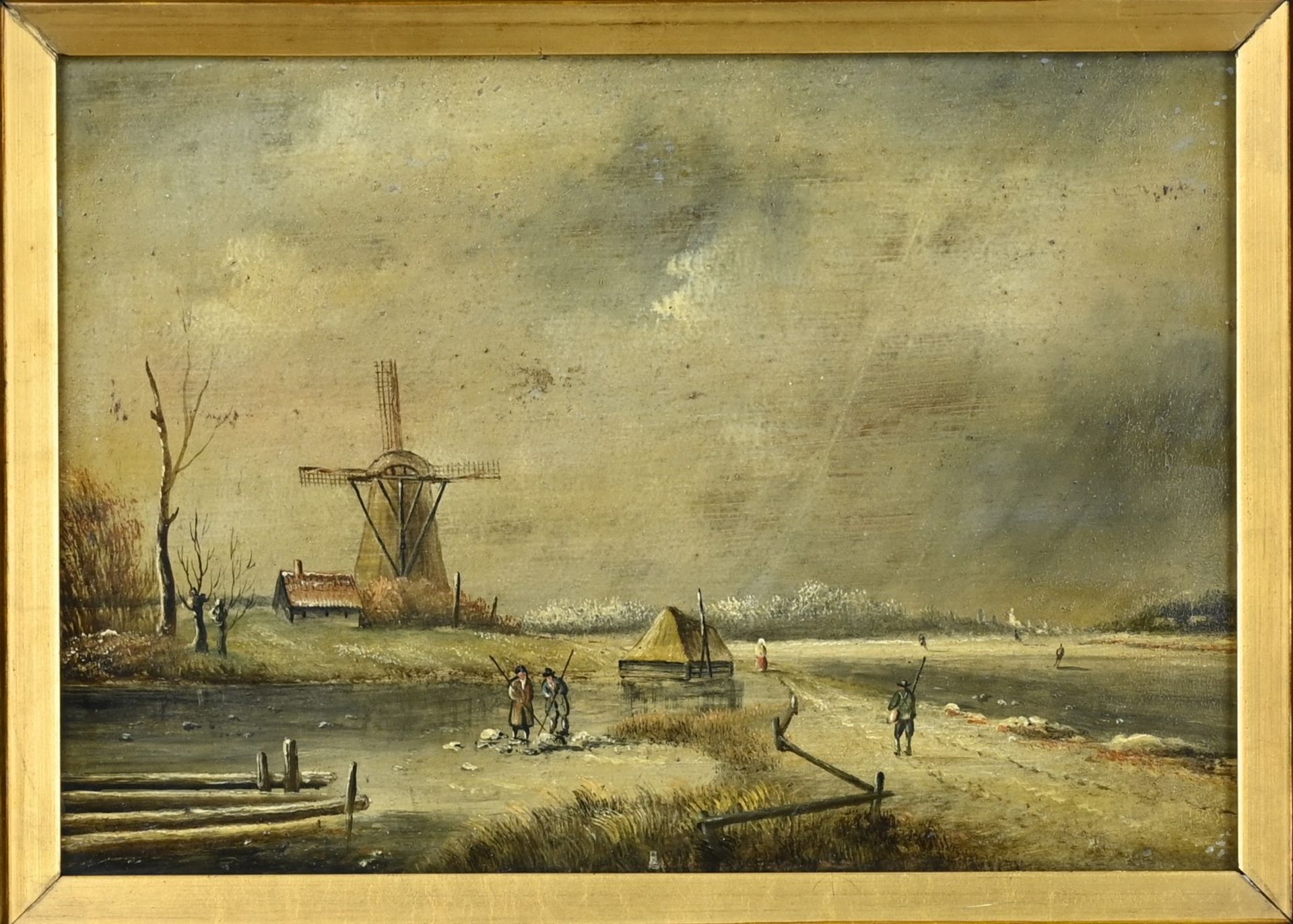 Unsigned?, Windmill landscape/Haven view - Image 2 of 3