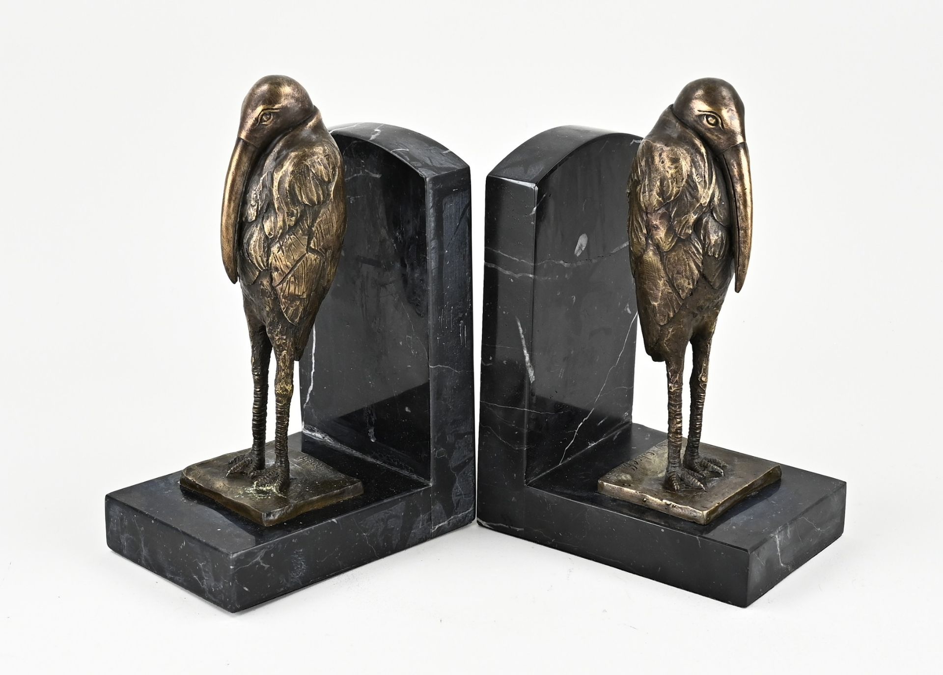 2x Bronze bookends, Maribu