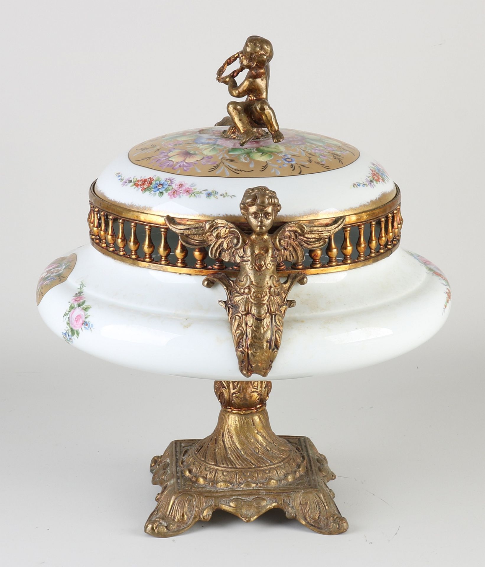 French Limoges vase with lid, H 30 cm. - Image 2 of 2