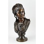 Antique bronze bust, H 54 cm.