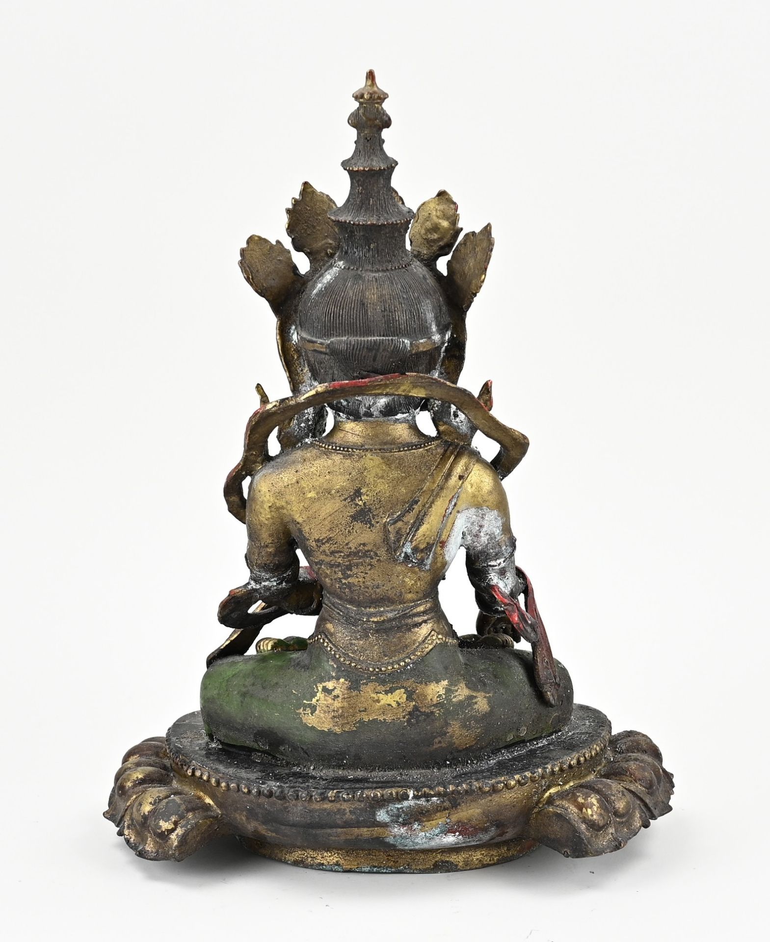 Chinese bronze Buddha, H 33 cm. - Image 2 of 3