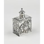 Silver tea caddy