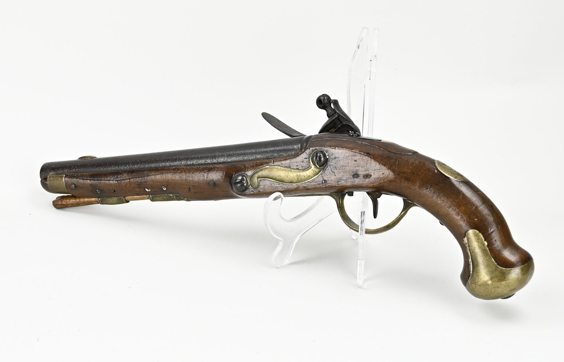 Antique flint pistol, L 43 cm. - Image 2 of 2