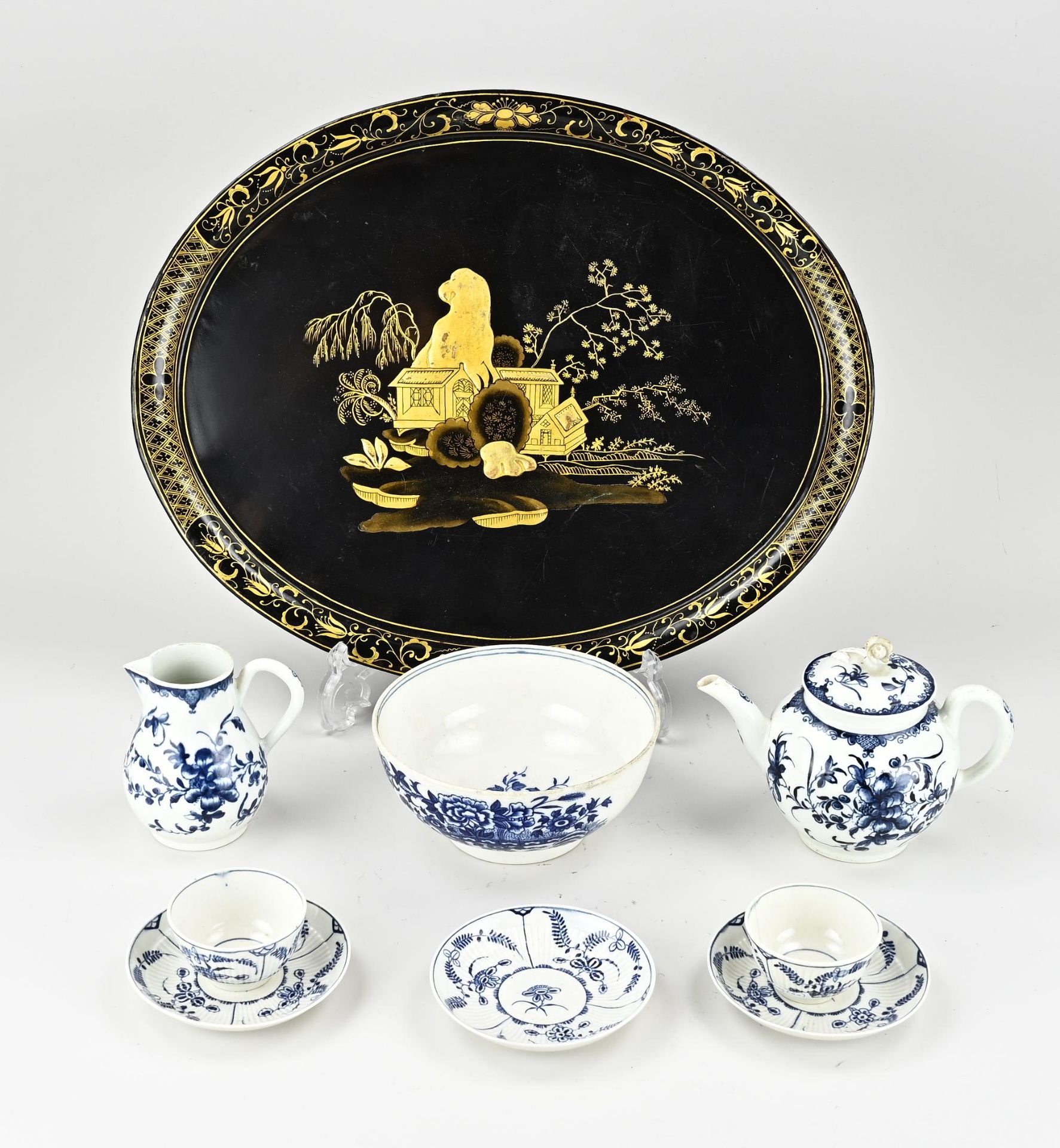 English tea service + tray - Image 2 of 2