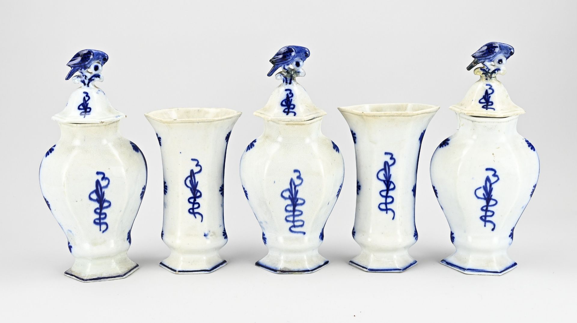 5-piece Delft cabinet set - Image 2 of 3