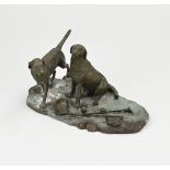 Bronze sculpture group, Dogs