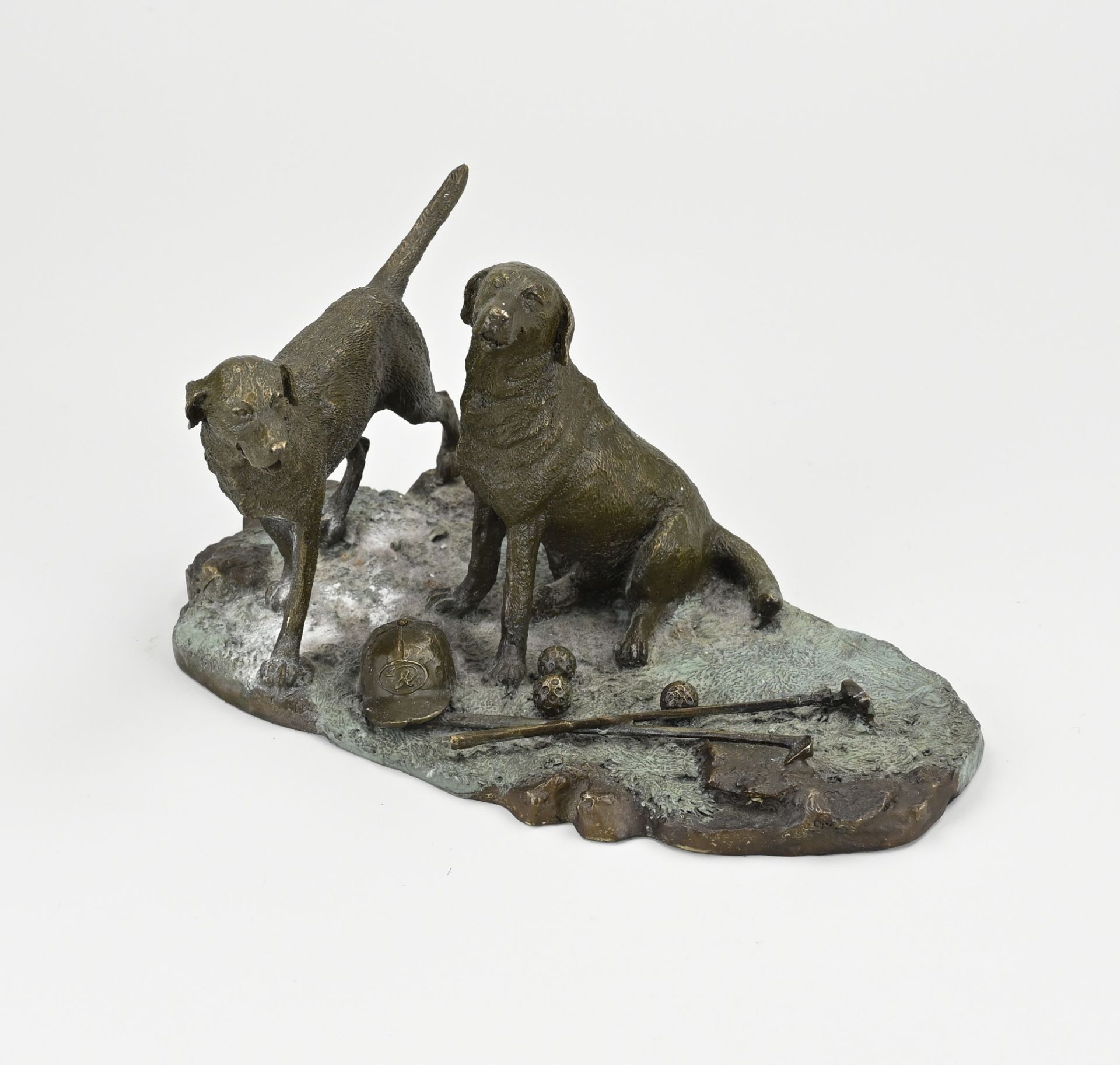 Bronze sculpture group, Dogs