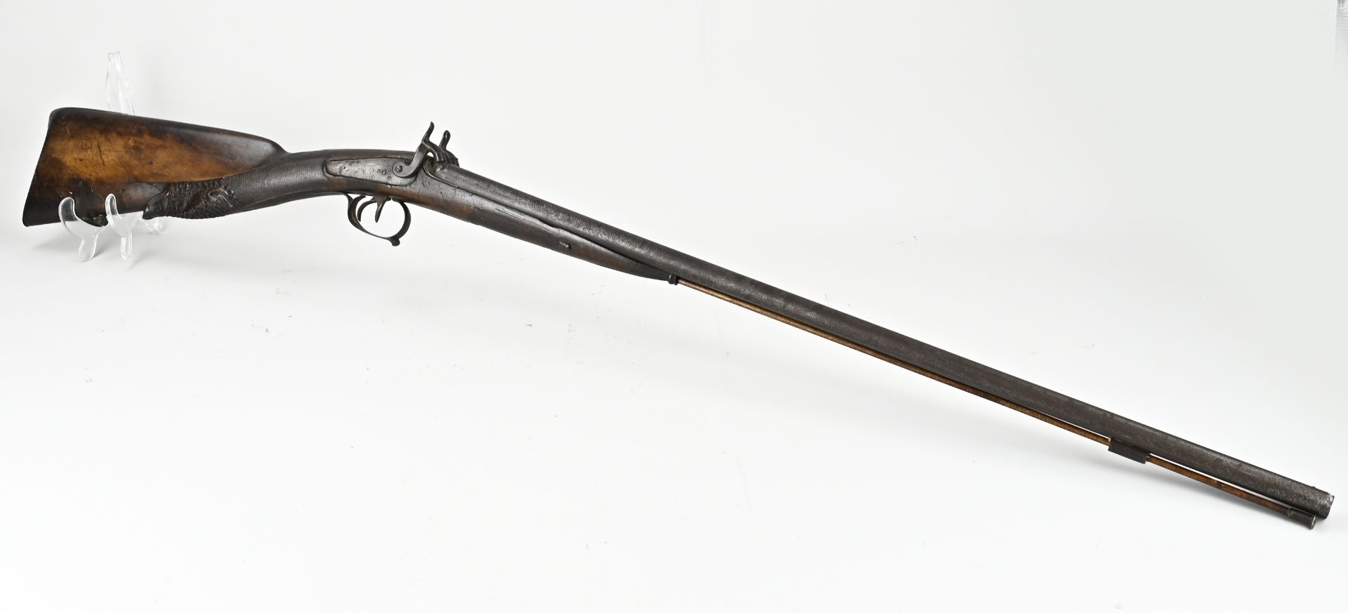 Double-barrelled shotgun, L 120 cm.