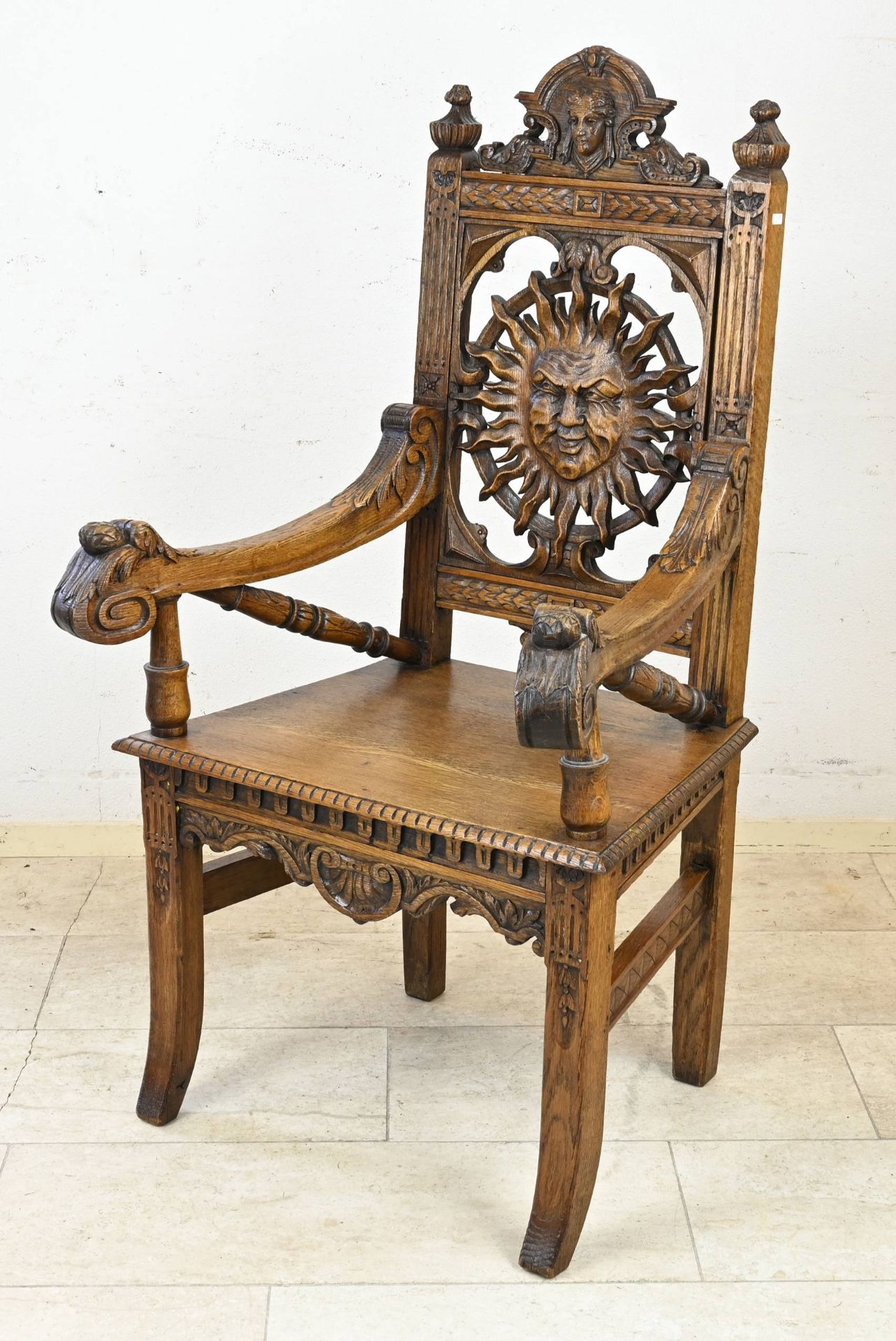 Oak armchair, 1880
