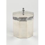 Silver tea caddy