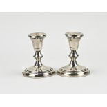 Pair of silver candlesticks,