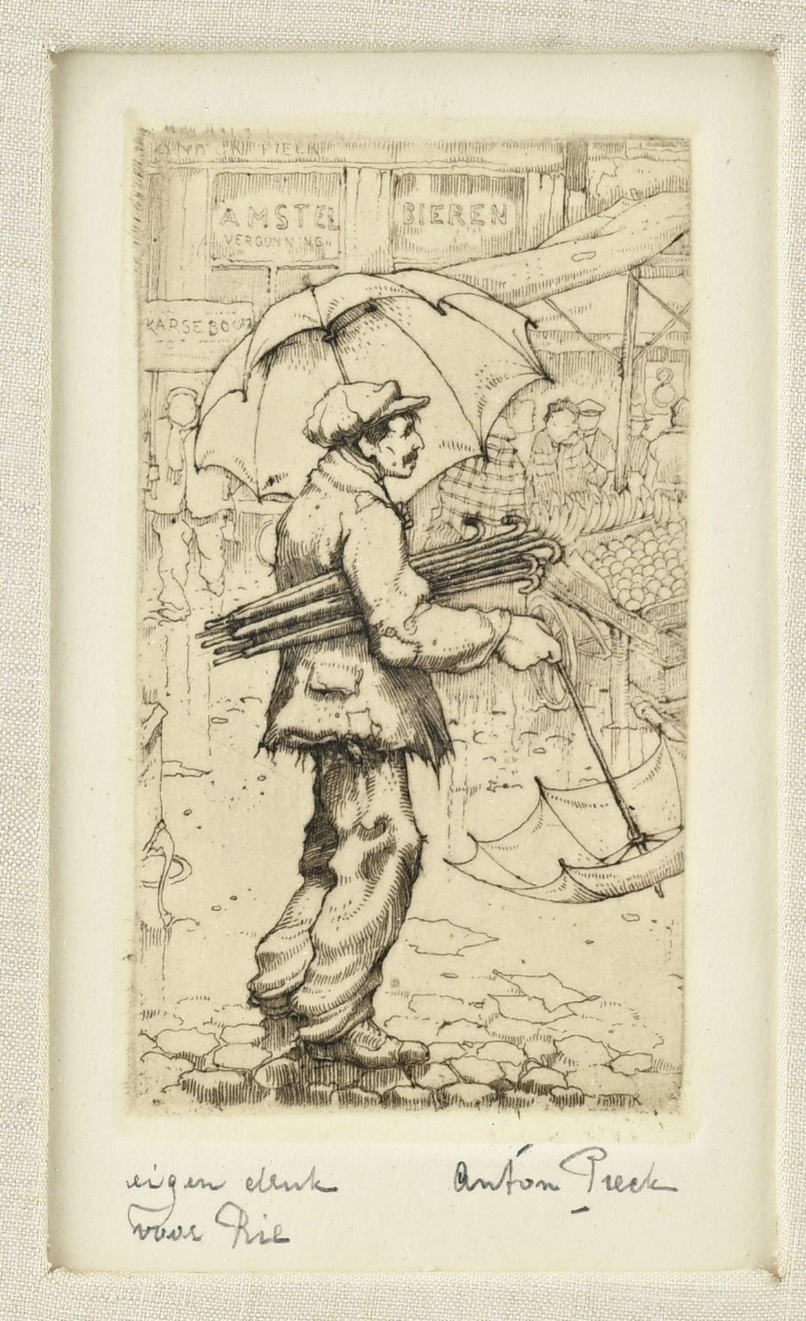 Anton Pieck, Umbrella seller - Bild 2 aus 2