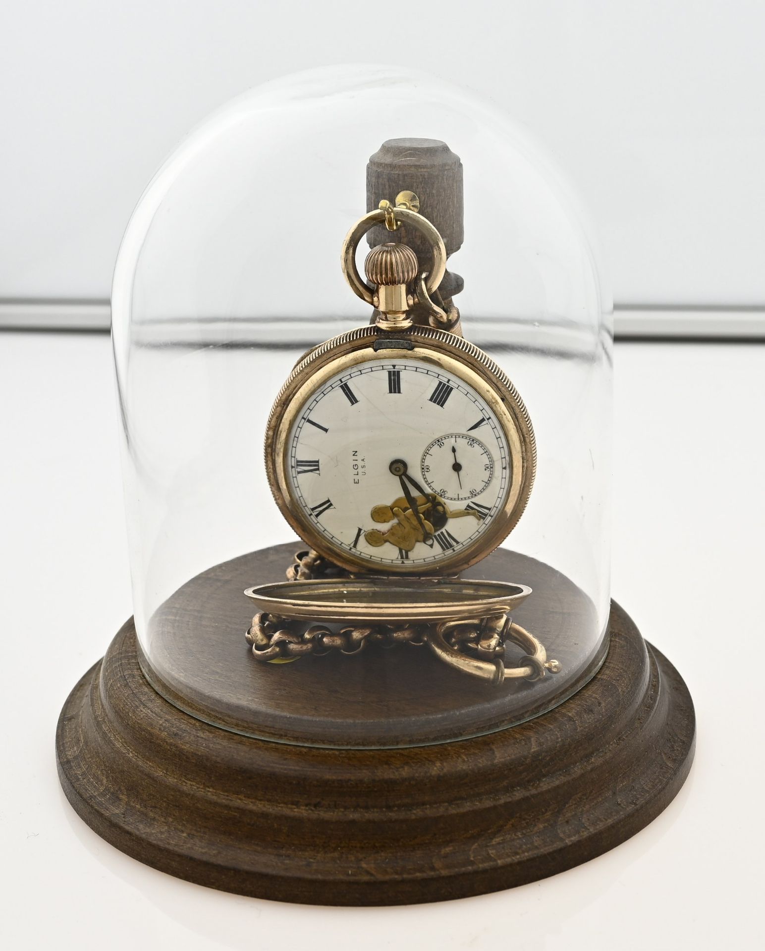 Erotic pocket watch, USA, with dome